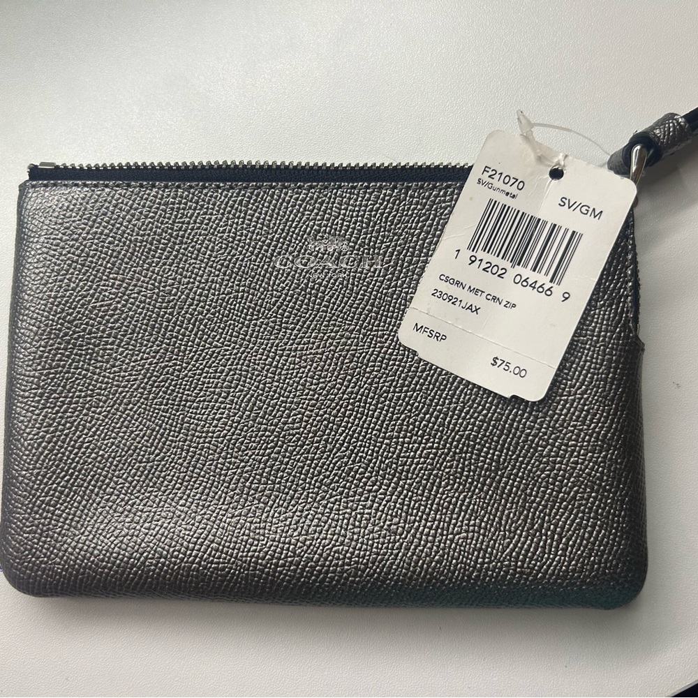 Coach Metallic Black Wristlet